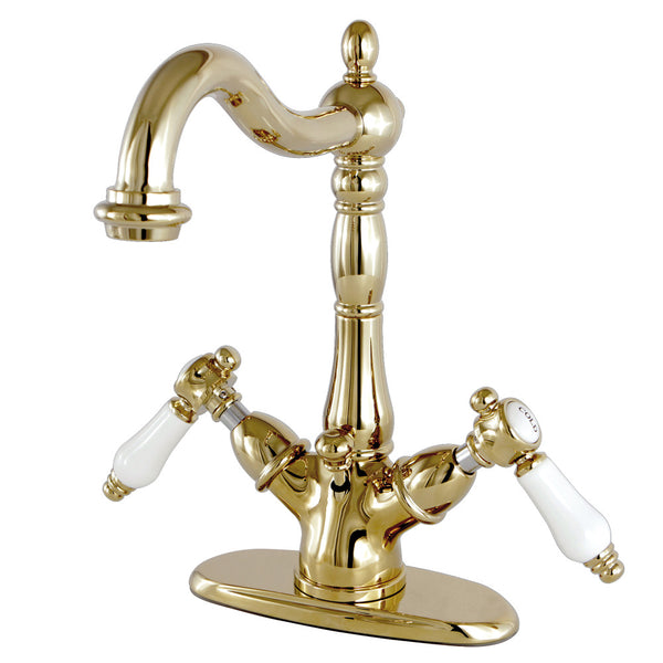 SINGLE HOLE BATHROOM FAUCET in POLISHED BRASS - BFKS1432BPL - COPPER ALCHEMY