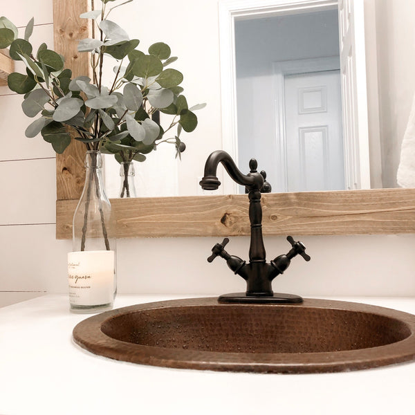 SINGLE HOLE BATHROOM FAUCET in OIL RUBBED BRONZE - BFKS1435BEX - COPPER ALCHEMY