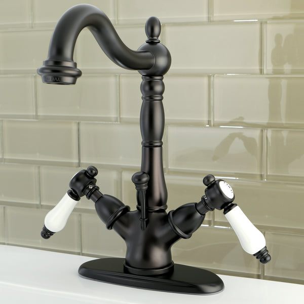 SINGLE HOLE BATHROOM FAUCET in OIL RUBBED BRONZE - BFKS1435BPL - COPPER ALCHEMY