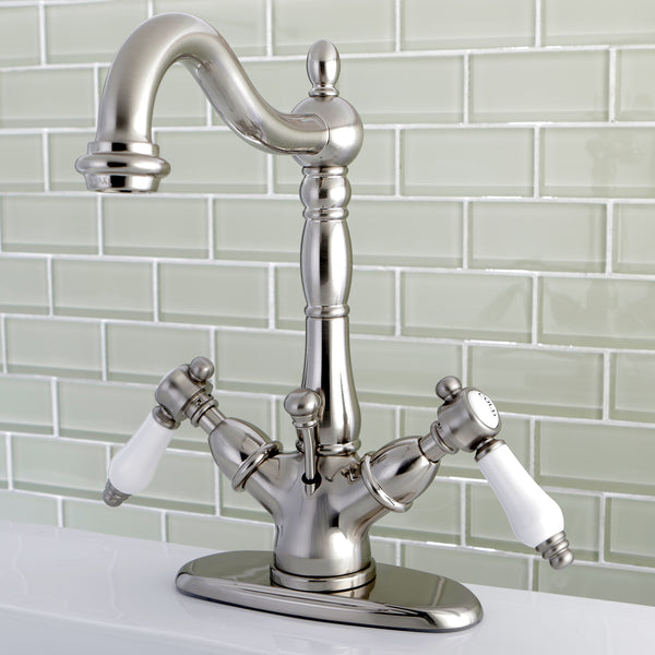 SINGLE HOLE BATHROOM FAUCET in BRUSHED NICKEL - BFKS1438BPL - COPPER ALCHEMY