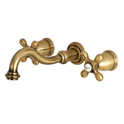 WALL MOUNT BATHROOM FAUCET in VINTAGE BRASS - BFKS3123AX - COPPER ALCHEMY