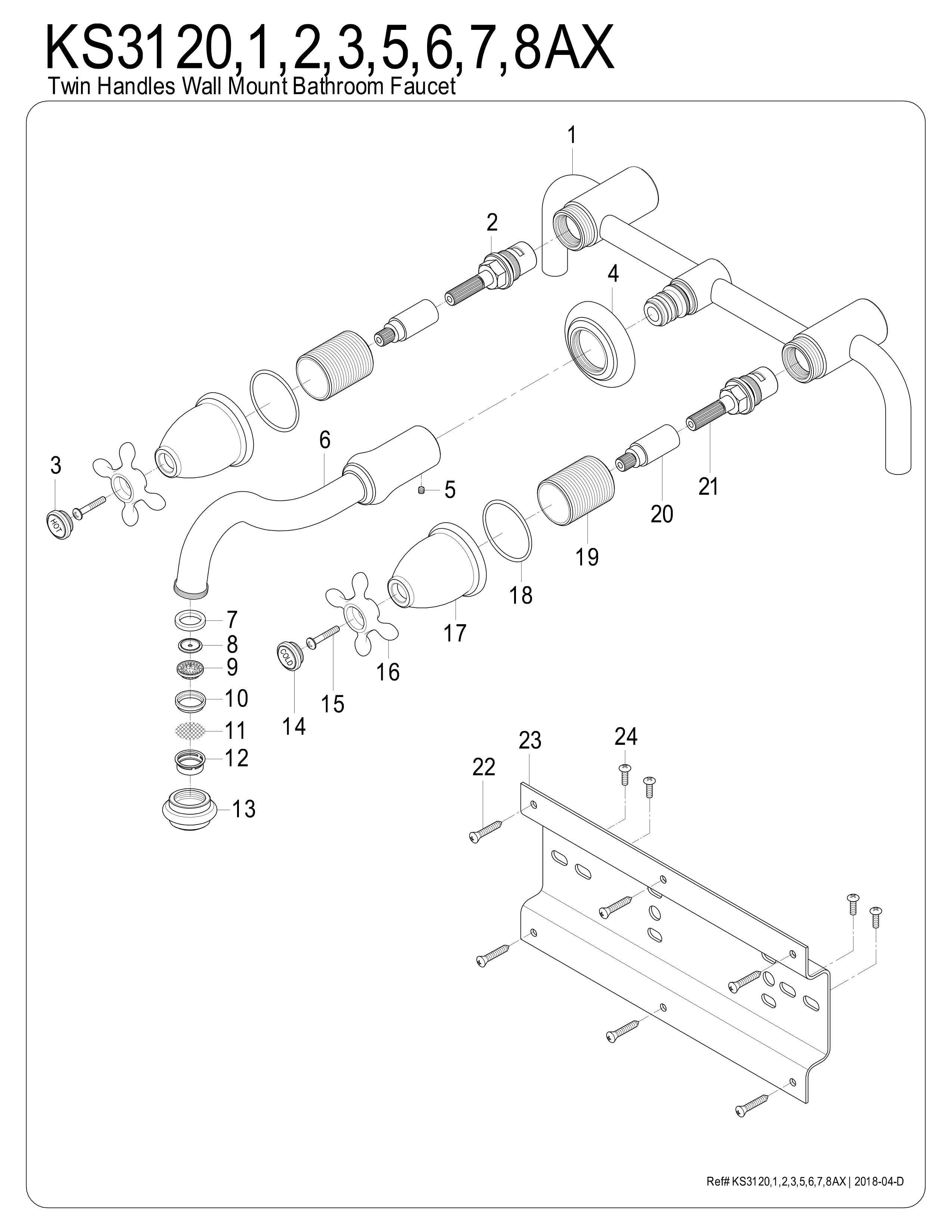 antique wall mount faucet parts identification