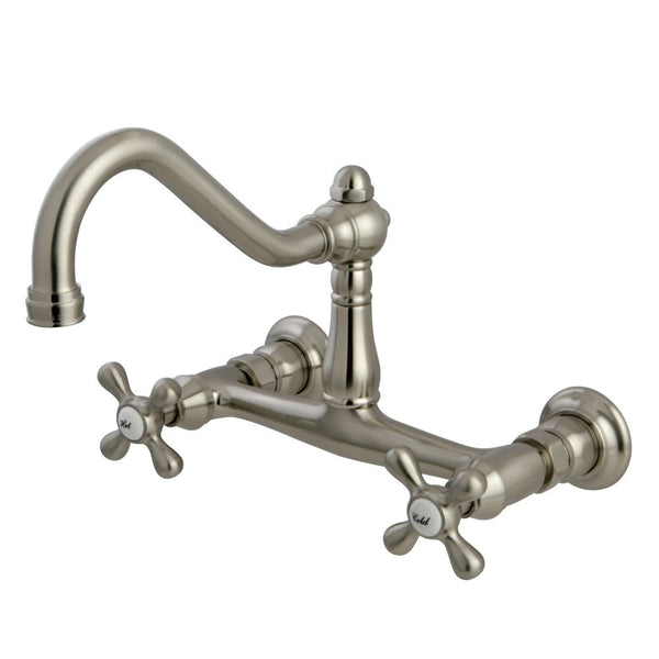 WALL MOUNT BATHROOM FAUCET in BRUSHED NICKEL - BFKS3248AX - COPPER ALCHEMY