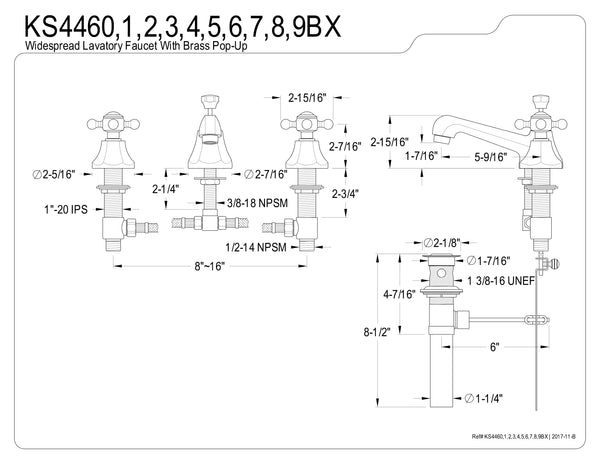 WIDESPREAD BATHROOM FAUCET in OIL RUBBED BRONZE - BFKS4465BX - COPPER ALCHEMY