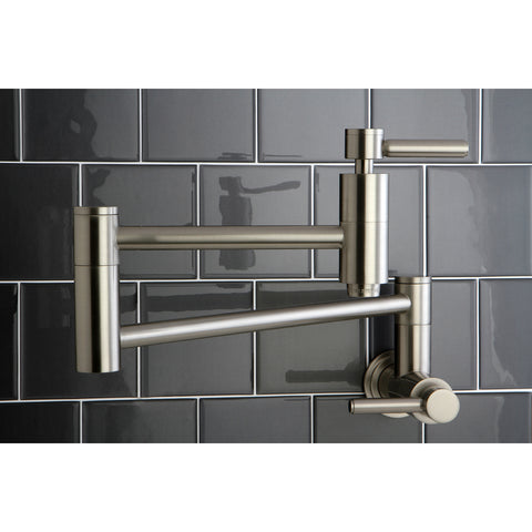 WALL MOUNT POT FILLER KITCHEN FAUCET in BRUSHED NICKEL - KFKS8108DL - COPPER ALCHEMY