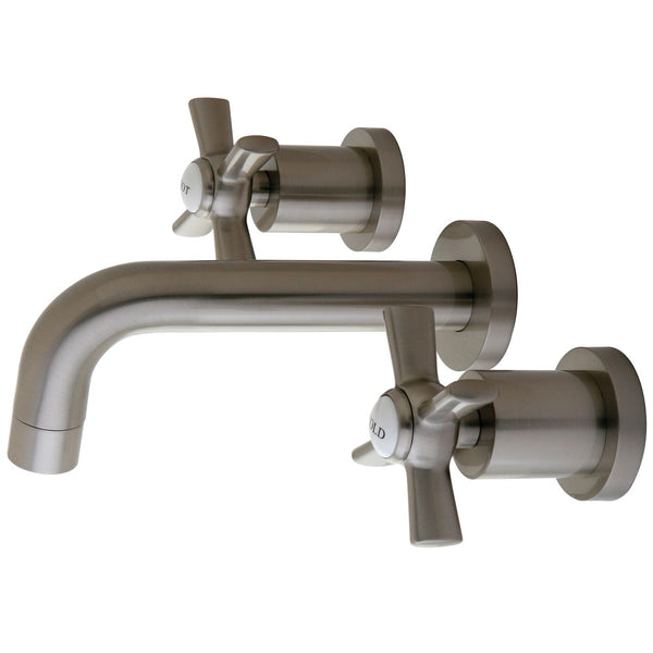 WALL MOUNT BATHROOM FAUCET in BRUSHED NICKEL - BFKS8128ZX - COPPER ALCHEMY