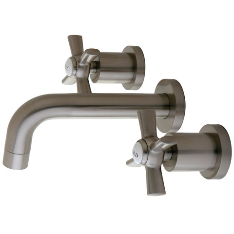 WALL MOUNT BATHROOM FAUCET in BRUSHED NICKEL - BFKS8128ZX - COPPER ALCHEMY