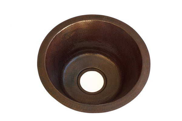 NAPA | Round Under Mount Bar Copper Sink with 1" Flat Rim - 15 x 7" - Gauge 16 - COPPER ALCHEMY