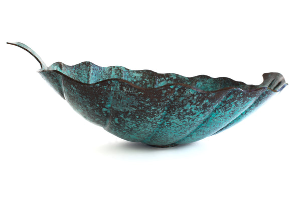 O'KEEFE in Oxidized Copper - VS029OC - Leaf Shape Vessel Bathroom Copper Sink - 18 x 15 x 5.5" - Thick Gauge 14