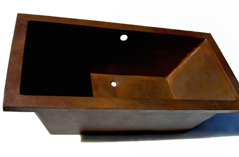 SIESTA | Drop in Rectangular Copper Bathtub 72 x 36 x 22.5" - BT002CV - COPPER ALCHEMY