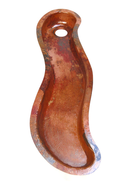 SONOMA GRANDE | River Shape Under Mount Bar Copper Sink with 1.5" Rim - 51 x 14 x 4.5" - Gauge 16 - COPPER ALCHEMY