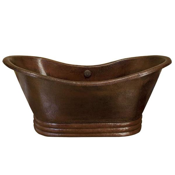 TERNURA MEDIUM in Cafe Viejo - BT004CV -  Free Standing Slipper Copper Bathtub 60 x 29 x 30" - COPPER ALCHEMY