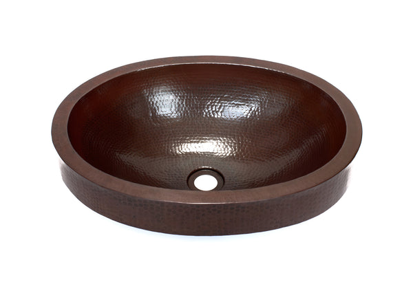 ADAMS | Oval Raised Profile Bathroom Copper Sink with 2.5" Apron - 19 x 14 x 6" - COPPER ALCHEMY