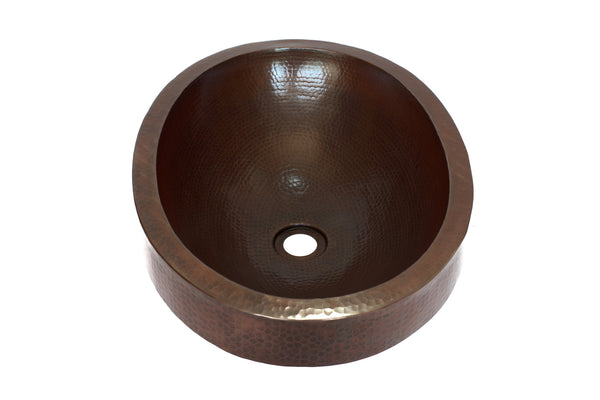 ADAMS | Oval Raised Profile Bathroom Copper Sink with 2.5" Apron - 19 x 14 x 6" - COPPER ALCHEMY