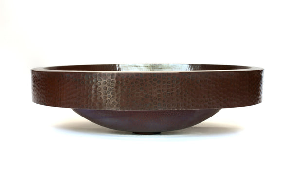 ADAMS | Oval Raised Profile Bathroom Copper Sink with 2.5" Apron - 19 x 14 x 6" - COPPER ALCHEMY