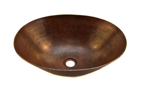 BOTERO | Oval Vessel Bathroom Copper Sink - 18 x 14 x 6" - Thick Gauge 14 - COPPER ALCHEMY