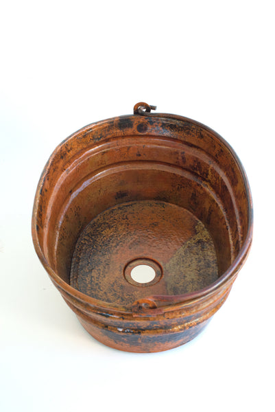 BUCKET THREE | Oval Vessel Bathroom Copper Sink - 16 x 12 x 7" - Gauge 16