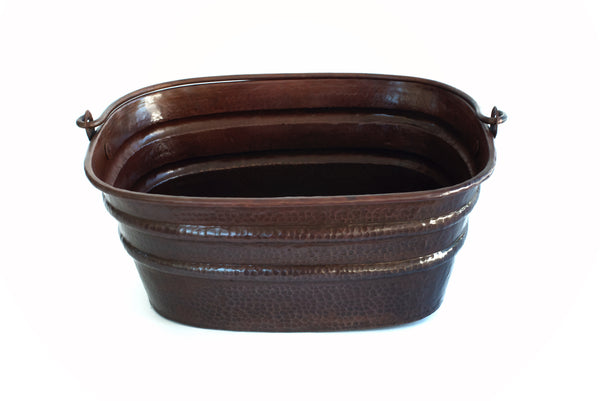 BUCKET FOUR | Rectangular Vessel Bathroom Copper Sink - 16 x 12 x 7" - Gauge 16