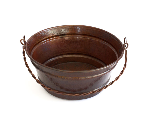 BUCKET ONE | Round Vessel Bathroom Copper Sink - 16 x 8" - Gauge 16 - COPPER ALCHEMY