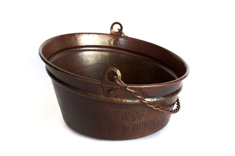 BUCKET TWO | Round Vessel Bathroom Copper Sink - 16 x 8" - Gauge 16 - COPPER ALCHEMY