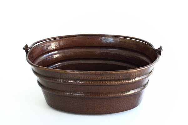 BUCKET THREE | Oval Vessel Bathroom Copper Sink - 16 x 12 x 7" - Gauge 16