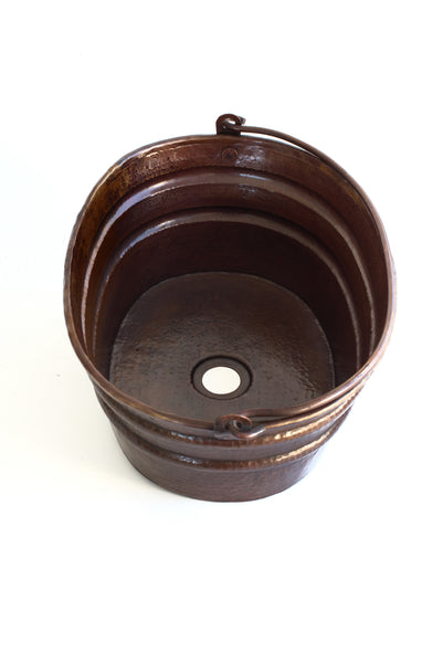 BUCKET THREE | Oval Vessel Bathroom Copper Sink - 16 x 12 x 7" - Gauge 16
