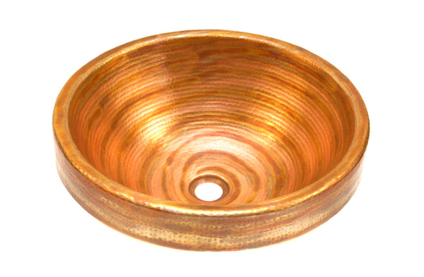 CARTIER-BRESSON | Round Raised Profile Bathroom Copper Sink with 2" Apron - 17 x 6" - COPPER ALCHEMY