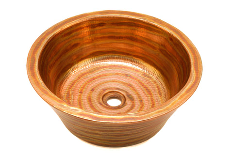 CLAUDEL | Round Vessel Bathroom Copper Sink - 16 x 6" - Double Wall - COPPER ALCHEMY