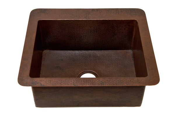 Cocinita Undermount Kitchen Copper Sink - Single Basin - 25 x 22 x 9.5" - KS004CV - COPPER ALCHEMY