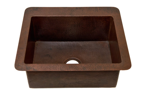 Cocinita Undermount Kitchen Copper Sink - Single Basin - 25 x 22 x 9.5" - KS004CV - COPPER ALCHEMY