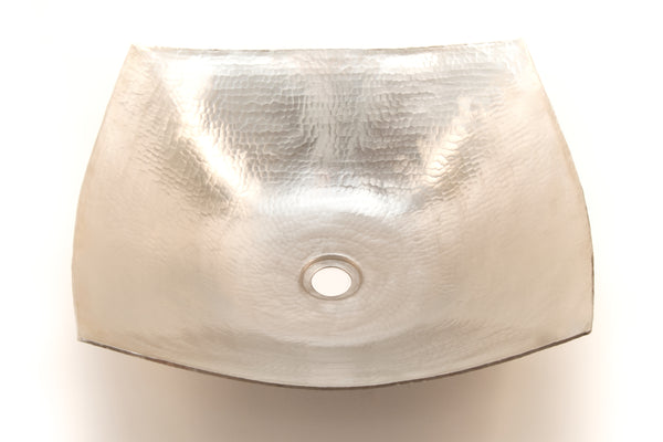 DEGAS | Square Vessel Bathroom Copper Sink in Brushed Nickel - 18 x 18 x 5.5" - Thick Gauge 14 - COPPER ALCHEMY