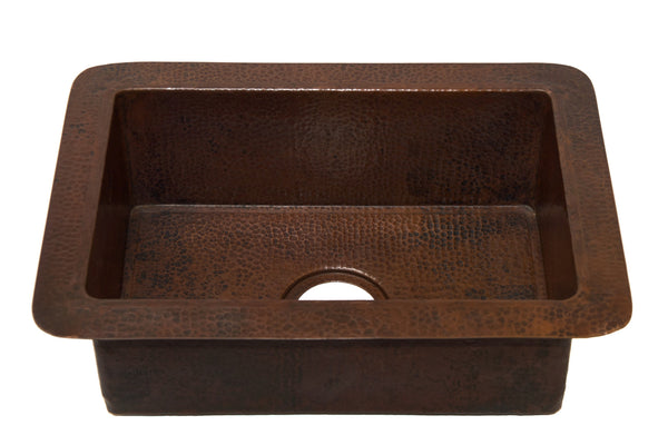 Kitchenette Undermount Kitchen Copper Sink - Single Basin - 22 x 16 x 7" - KS007CV - COPPER ALCHEMY