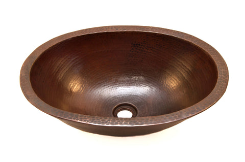 MICHELANGELO | Oval Vessel Bathroom Copper Sink - 19 x 14 x 6" - Double Wall - COPPER ALCHEMY