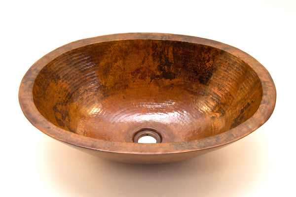 MICHELANGELO | Oval Vessel Bathroom Copper Sink - 19 x 14 x 6" - Double Wall - COPPER ALCHEMY