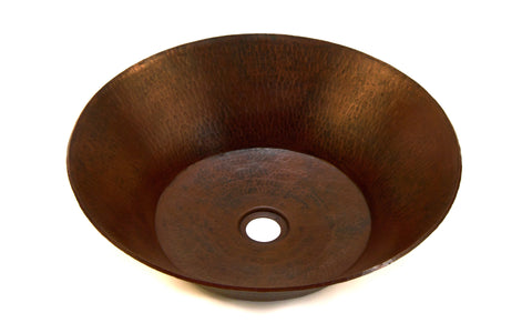 MIRO | Round Vessel Bathroom Copper Sink - 17 x 5" - Thick Gauge 14 - COPPER ALCHEMY