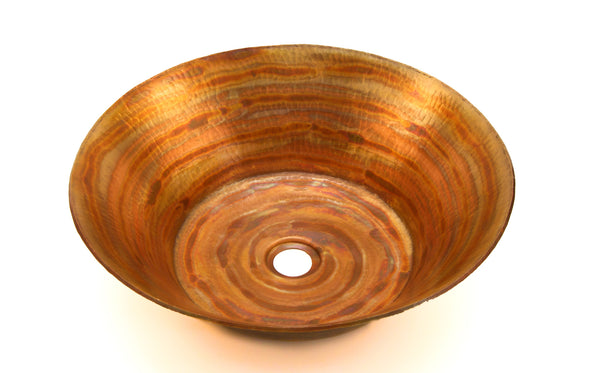 MIRO | Round Vessel Bathroom Copper Sink - 17 x 5" - Thick Gauge 14 - COPPER ALCHEMY