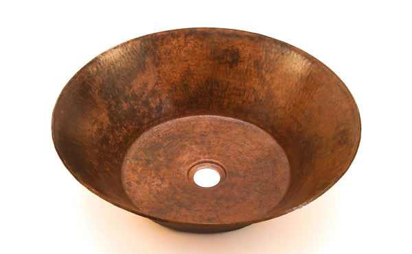 MIRO | Round Vessel Bathroom Copper Sink - 17 x 5" - Thick Gauge 14 - COPPER ALCHEMY