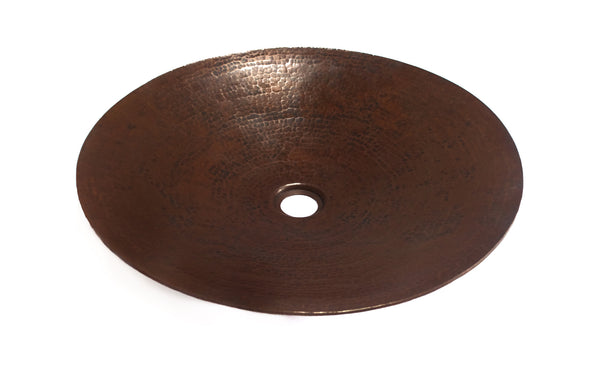 NACHTWEY | Round Flat Vessel Bathroom Copper Sink - 19.5 x 3" - Thick Gauge 14 - COPPER ALCHEMY
