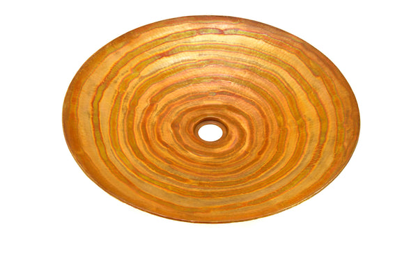 NACHTWEY | Round Flat Vessel Bathroom Copper Sink - 19.5 x 3" - Thick Gauge 14 - COPPER ALCHEMY