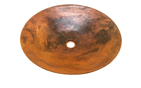NACHTWEY | Round Flat Vessel Bathroom Copper Sink - 19.5 x 3" - Thick Gauge 14 - COPPER ALCHEMY