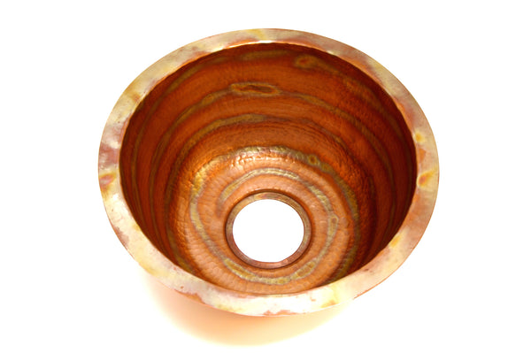 NAPA | Round Under Mount Bar Copper Sink with 1" Flat Rim - 15 x 7" - Gauge 16 - COPPER ALCHEMY
