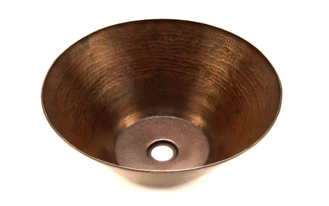 PICASSO | Round Vessel Bathroom Copper Sink - 16 x 6.5" - Thick Gauge 14 - COPPER ALCHEMY