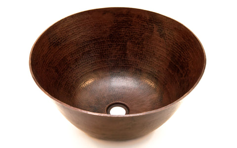 RIVERA | Round Vessel Bathroom Copper Sink - 16 x 6" - Thick Gauge 14 - COPPER ALCHEMY