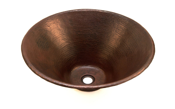 SALGADO | Round Vessel Bathroom Copper Sink - 17 x 6" - Thick Gauge 14 - COPPER ALCHEMY