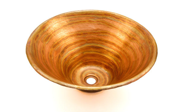 SALGADO | Round Vessel Bathroom Copper Sink - 17 x 6" - Thick Gauge 14 - COPPER ALCHEMY
