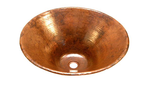 SALGADO | Round Vessel Bathroom Copper Sink - 17 x 6" - Thick Gauge 14 - COPPER ALCHEMY