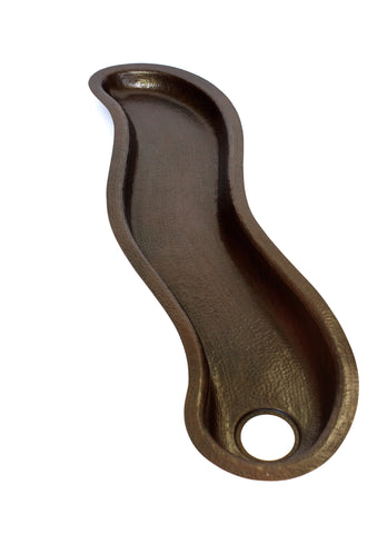 SONOMA GRANDE | River Shape Under Mount Bar Copper Sink with 1.5" Rim - 51 x 14 x 4.5" - Gauge 16 - COPPER ALCHEMY