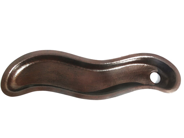 SONOMA GRANDE | River Shape Under Mount Bar Copper Sink with 1.5" Rim - 51 x 14 x 4.5" - Gauge 16 - COPPER ALCHEMY