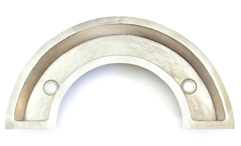TUSCANY | Horseshoe Shape Under Mount Bar Copper Sink with 1.5" Flat Rim in Brushed Nickel- 40 x 21 x 6" - Gauge 16 - COPPER ALCHEMY