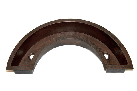TUSCANY | Horseshoe Shape Under Mount Bar Copper Sink with 1.5" Flat Rim - 40 x 21 x 6" - Gauge 16 - COPPER ALCHEMY
